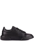 Shoetyle - Siyah Hakiki Deri Bağcıklı Erkek Sneaker 800-2501 - 4