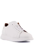 Shoetyle - Beyaz Hakiki Deri Bağcıklı Erkek Sneaker 101-7039 - 5