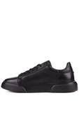 Shoetyle - Siyah Hakiki Deri Bağcıklı Erkek Sneaker 800-2501 - 7