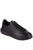 Shoetyle - Siyah Hakiki Deri Bağcıklı Erkek Sneaker 800-2501 - 5