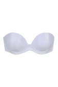 Kadın Beyaz Full Push-up 2 Beden Büyüten Dolgulu Straples Sütyen Cindy - 3