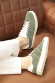 Shoetyle - Yeşil Hakiki Süet Bağcıklı Erkek Sneaker 666-3071 thumbnail 2
