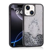 Apple iPhone 13 Kılıf Sıvılı Simli Şeffaf Arka Yüzey Zore Keto Silikon Kapak - 5