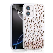 Apple iPhone 16 Kılıf Sıvılı Simli Baskılı Şeffaf Arka Yüzey Zore Mossa Silikon Kapak - 3