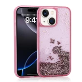 Apple iPhone 13 Kılıf Sıvılı Simli Şeffaf Arka Yüzey Zore Keto Silikon Kapak - 1