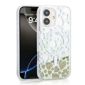 Apple iPhone 16 Kılıf Sıvılı Simli Baskılı Şeffaf Arka Yüzey Zore Mossa Silikon Kapak - 5