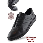 1050 Ortopedik Taban Hakiki Deri Erkek Ayakkabı Kışlık-Mevsimlik Kaymaz Taban - 1