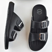 6062 FULL Ortopedik Günlük Erkek Terlik Sandalet Gezer Erkek Terlik Deniz Plaj - 3