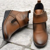 140 Ortopedik Taban Cırtlı Siyah Anne Botu Kadın Bot Postal Çizme - 11