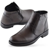 TAB3406 İçi Kürklü Hakiki Deri Erkek Bot Ayakkabı Ortopedik Taban Fermuarlı Deri Bot thumbnail 7