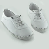 185a ORTOPEDİK Taban Günlük Hakiki Deri Kadın Ayakkabı Deri Babet - 6