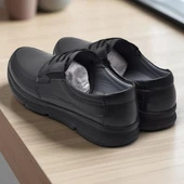 5884 Ortopedik Taban Siyah Hakiki Deri Erkek Ayakkabı Mevsimlik thumbnail 10