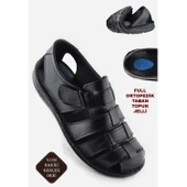 Ayakkabiburada  033 Günlük Hakiki Deri Erkek Sandalet Ayakkabı - 1
