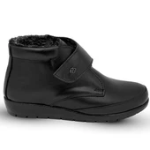 200 Ortopedik Taban İçi Kürklü Siyah Anne Botu Kadın Cırtlı Bot Ayakkabı thumbnail 3