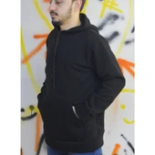 090 Kadın Erkek Polar Kapuşonlu Erkek Polar Kadın Polar Soğuk Geçirmez Oversize 3 İplik Rahat Kalıp - 7