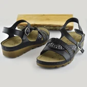 160142.012 CV TAM Ortopedik Taban Günlük Kadın Sandalet Terlik Siyah Sandalet thumbnail 5