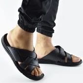 Jel Taban 034 Günlük TAM ORTOPEDİK Hakiki Deri Erkek Terlik PUFF Taban - 4