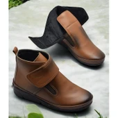 140 Ortopedik Taban Cırtlı Siyah Anne Botu Kadın Bot Postal Çizme - 7