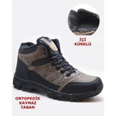579 Ortopedik Kaymaz Taban İçi Kürklü Kışlık Erkek Bot Ayakkabı Blacksea - 1