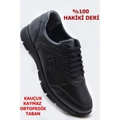 TAB405 Tam Ortopedik Kauçuk Kaymaz Taban Hakiki Deri Kışlık Erkek Ayakkabı - 1