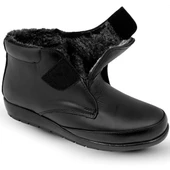 200 Ortopedik Taban İçi Kürklü Siyah Anne Botu Kadın Cırtlı Bot Ayakkabı thumbnail 2