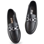 284S Rahat Taban Tokalı Günlük Kadın Babet Ayakkabı Laofer Kadın Ayakkabı Morgül - 4