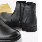 3405 İçi Kürklü Hakiki Deri Erkek Bot Ayakkabı Ortopedik Taban Fermuarlı Deri Bot - 5