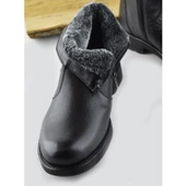 3405 İçi Kürklü Hakiki Deri Erkek Bot Ayakkabı Ortopedik Taban Fermuarlı Deri Bot - 2