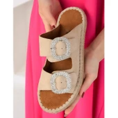 290H Ortopedik Taban Günlük Kadın Terlik Çift Toka Ayarlanabilir Bayan Terlik - 4