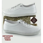 185a ORTOPEDİK Taban Günlük Hakiki Deri Kadın Ayakkabı Deri Babet - 1