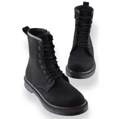 755 Günlük Bağcıklı Fermuarlı Kadın Bot Ayakkabı Postal Bayan Bot - 2