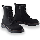 755 Günlük Bağcıklı Fermuarlı Kadın Bot Ayakkabı Postal Bayan Bot - 3