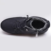 210 Ortopedik Taban Lastik Bağcıklı İçi Kürklü Siyah Anne Botu Kadın Bot Ayakkabı - 6