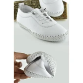 185a ORTOPEDİK Taban Günlük Hakiki Deri Kadın Ayakkabı Deri Babet - 2