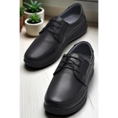 5884 Ortopedik Taban Siyah Hakiki Deri Erkek Ayakkabı Mevsimlik thumbnail 6