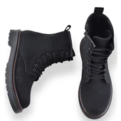 755 Günlük Bağcıklı Fermuarlı Kadın Bot Ayakkabı Postal Bayan Bot - 4