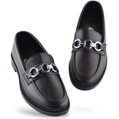 284S Rahat Taban Tokalı Günlük Kadın Babet Ayakkabı Laofer Kadın Ayakkabı Morgül - 1