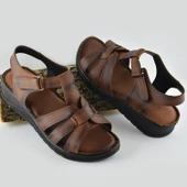 8150 TAM ORTOPEDİK Hakiki Deri Kadın Sandalet Deri Sandalet İvazn - 8