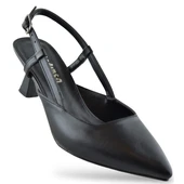 1025 Arkası Açık Kadın Topuklu Ayakkabı 5 cm Abiye Düğün Nişan Kına Gecesi Kdnca - 3