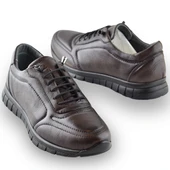 909 Tam Ortopedik Taban Hakiki Deri Erkek Ayakkabı Kadın Ayakkabı Kaymaz Taban Unisex Ayakkabı Lastikli Bağcık - 8