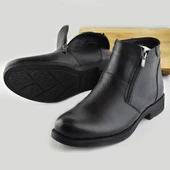 TAB3406 İçi Kürklü Hakiki Deri Erkek Bot Ayakkabı Ortopedik Taban Fermuarlı Deri Bot thumbnail 3