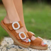 290H Ortopedik Taban Günlük Kadın Terlik Çift Toka Ayarlanabilir Bayan Terlik - 10