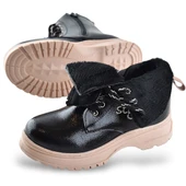 258 Ortopedik Bağcıklı Fermuarlı Kız Siyah Çocuk Bot Ayakkabı Kürklü Kız Çocuk Bot - 10