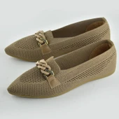 1401 Rahat Günlük Kadın Babet Ayakkabı Düğün Abiye Nişan Triko Dualipa - 6