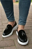CH002 RBT Loafer Verniciata Erkek Ayakkabı SIYAH - 2