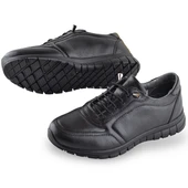 909 Tam Ortopedik Taban Hakiki Deri Erkek Ayakkabı Kadın Ayakkabı Kaymaz Taban Unisex Ayakkabı Lastikli Bağcık - 5