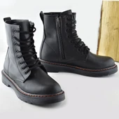 733 Günlük Bağcıklı Fermuarlı Kadın Bot Ayakkabı Postal Çizme Bayan Bot - 3