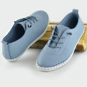 185a ORTOPEDİK Taban Günlük Hakiki Deri Kadın Ayakkabı Deri Babet - 12