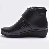 140 Ortopedik Taban Cırtlı Siyah Anne Botu Kadın Bot Postal Çizme - 4