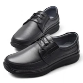 5884 Ortopedik Taban Siyah Hakiki Deri Erkek Ayakkabı Mevsimlik thumbnail 11